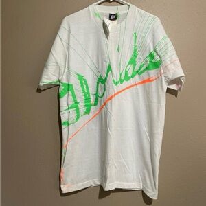 Vintage NWT Single Stitch Disney Neon Splatter Paint Florida Spellout T-Shirt XL